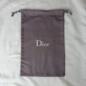 Authentic Dior Logo Dark Gray Drawstring Dust Bag Storage Travel 13”x8.5”